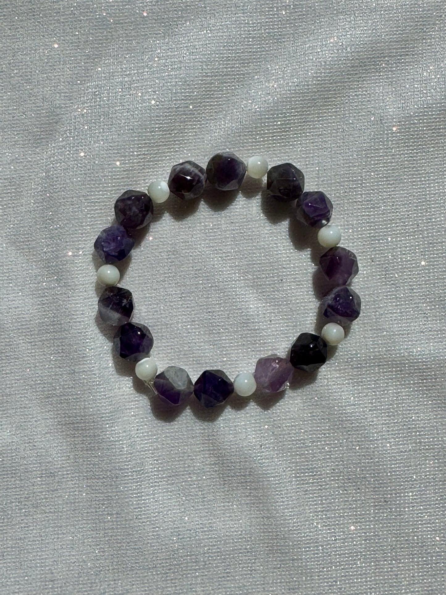 amethyst and mother of pearl bracelet