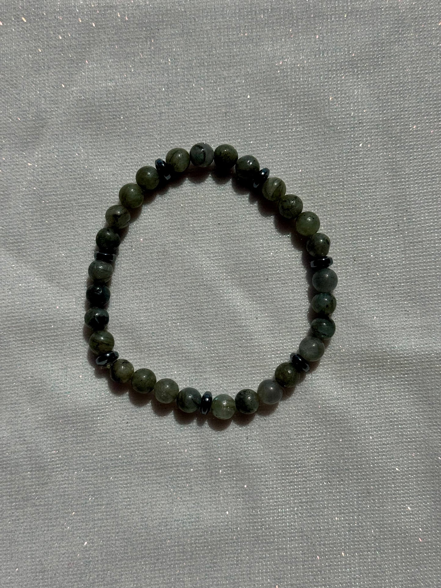 labradorite and hematite bracelet