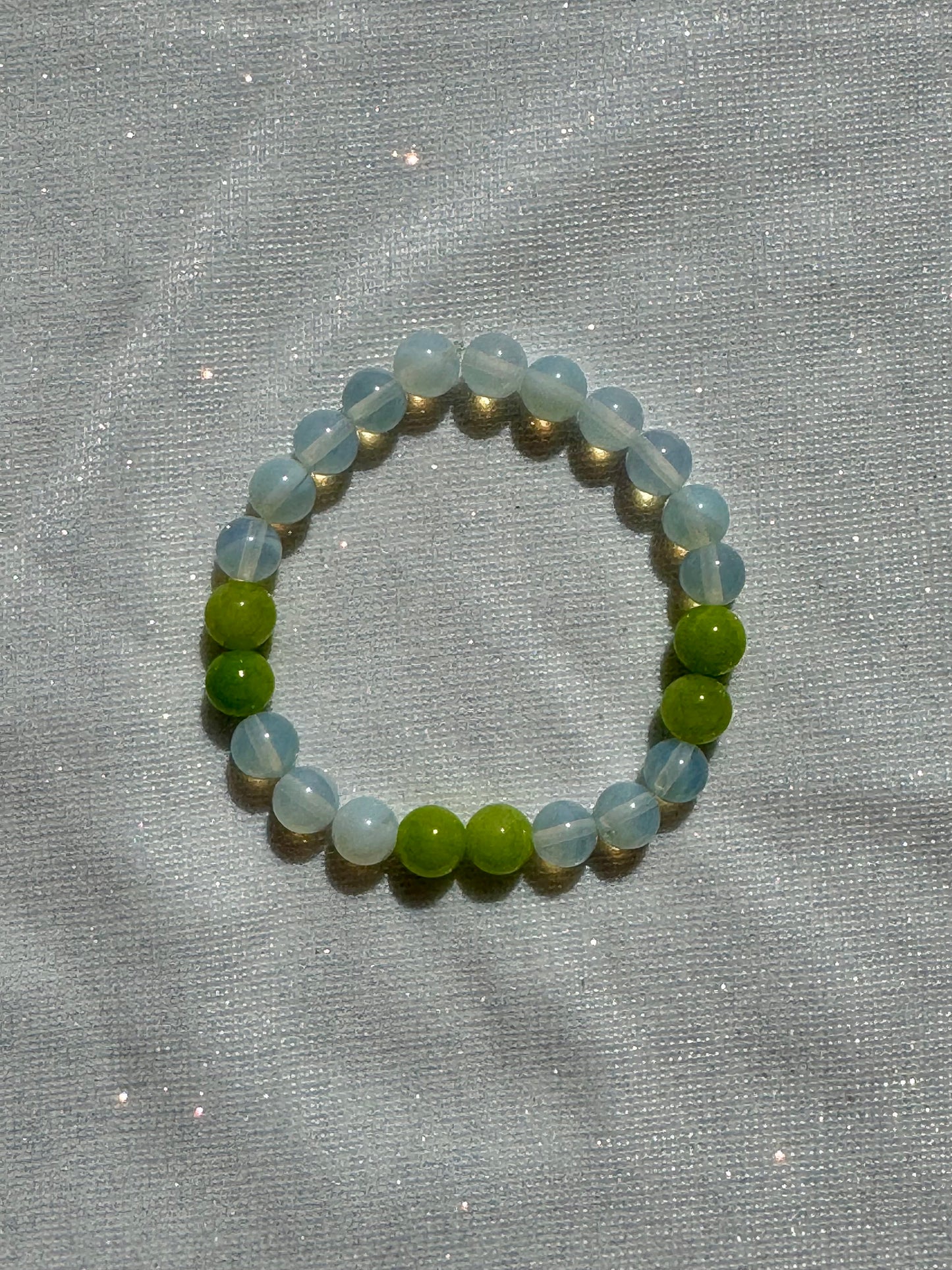 peridot and opalite bracelet