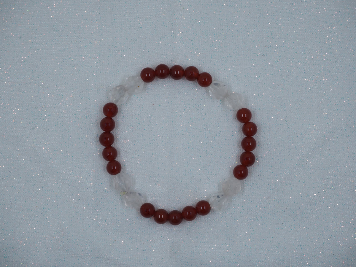 carnelian and rose quartz bracelet