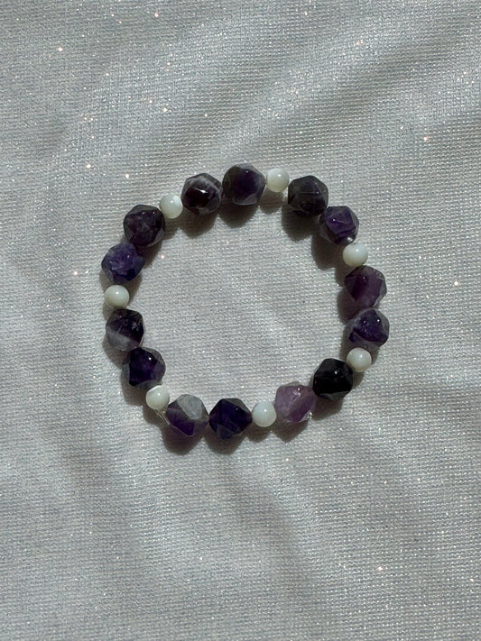 amethyst and mother of pearl bracelet