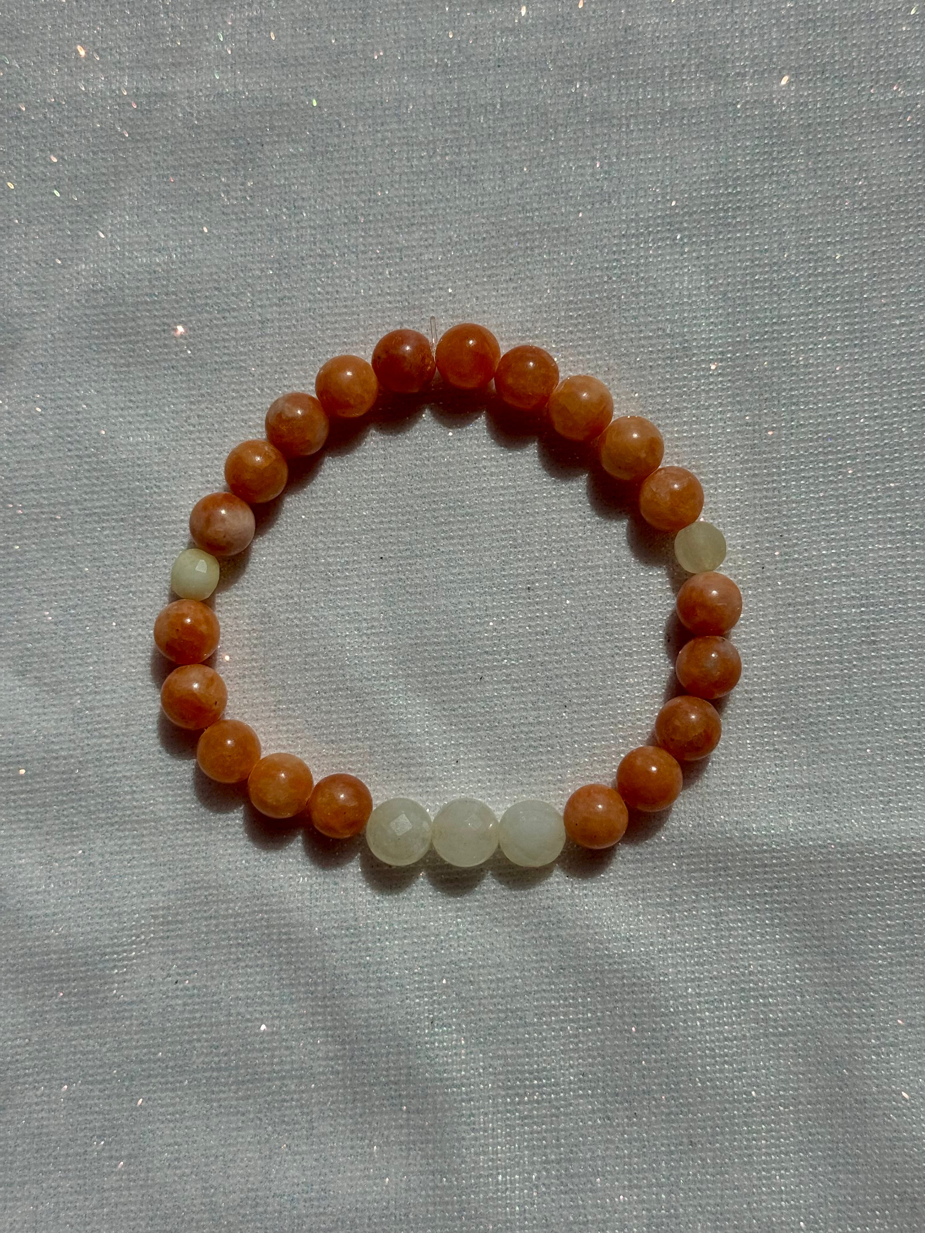 honey calcite and orange calcite bracelet