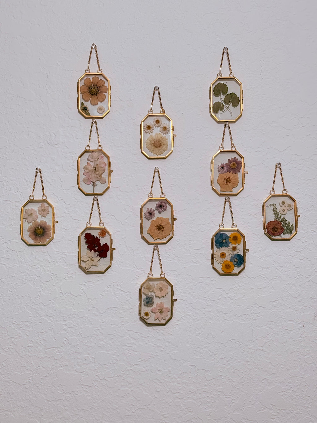 mini gold pressed flower frames