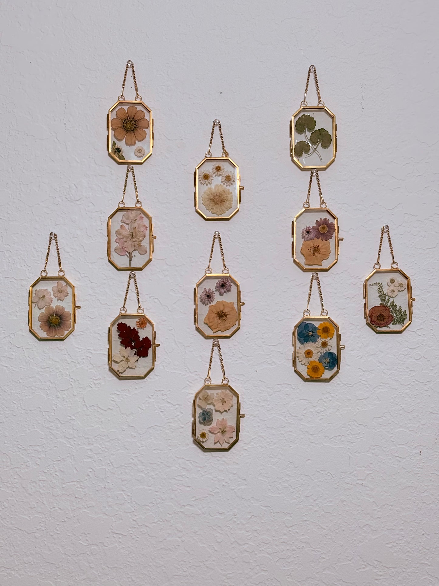 mini gold pressed flower frames