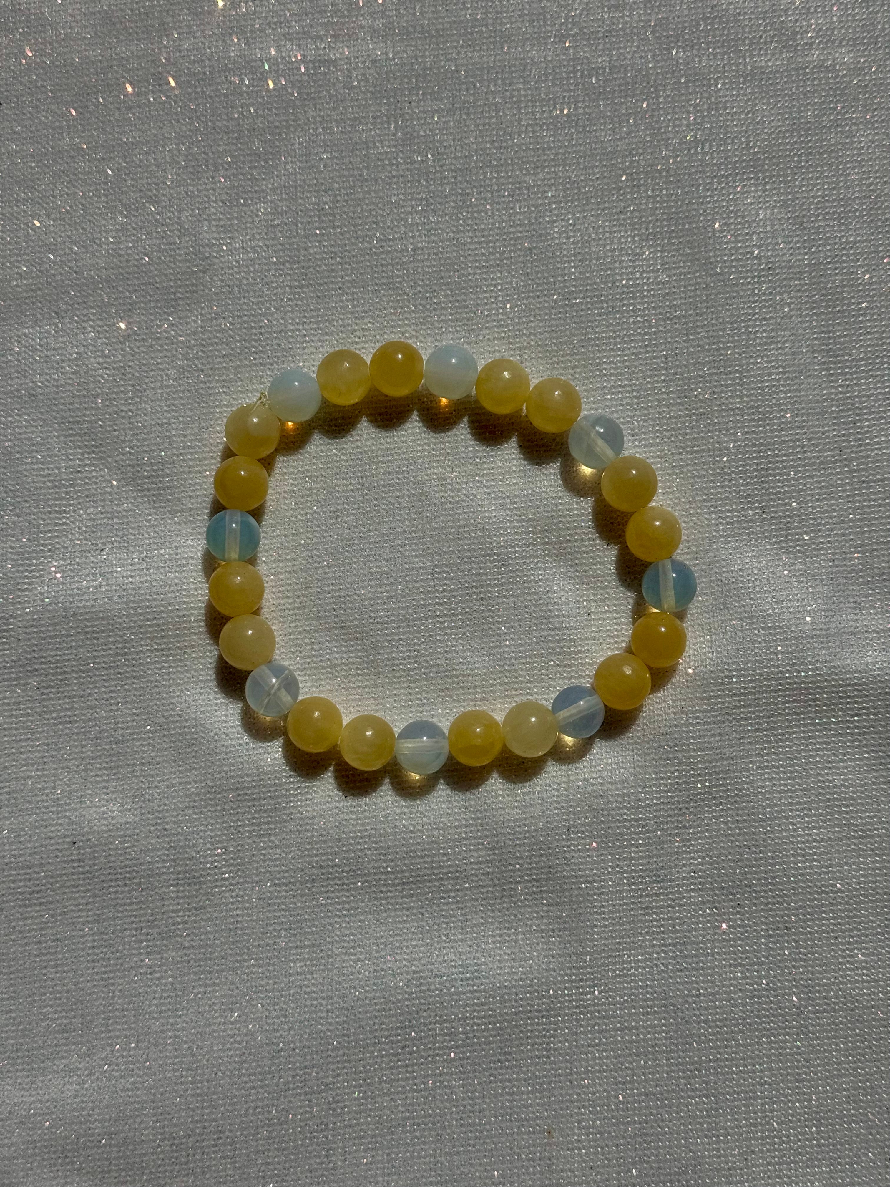 opalite and honey calcite bracelet