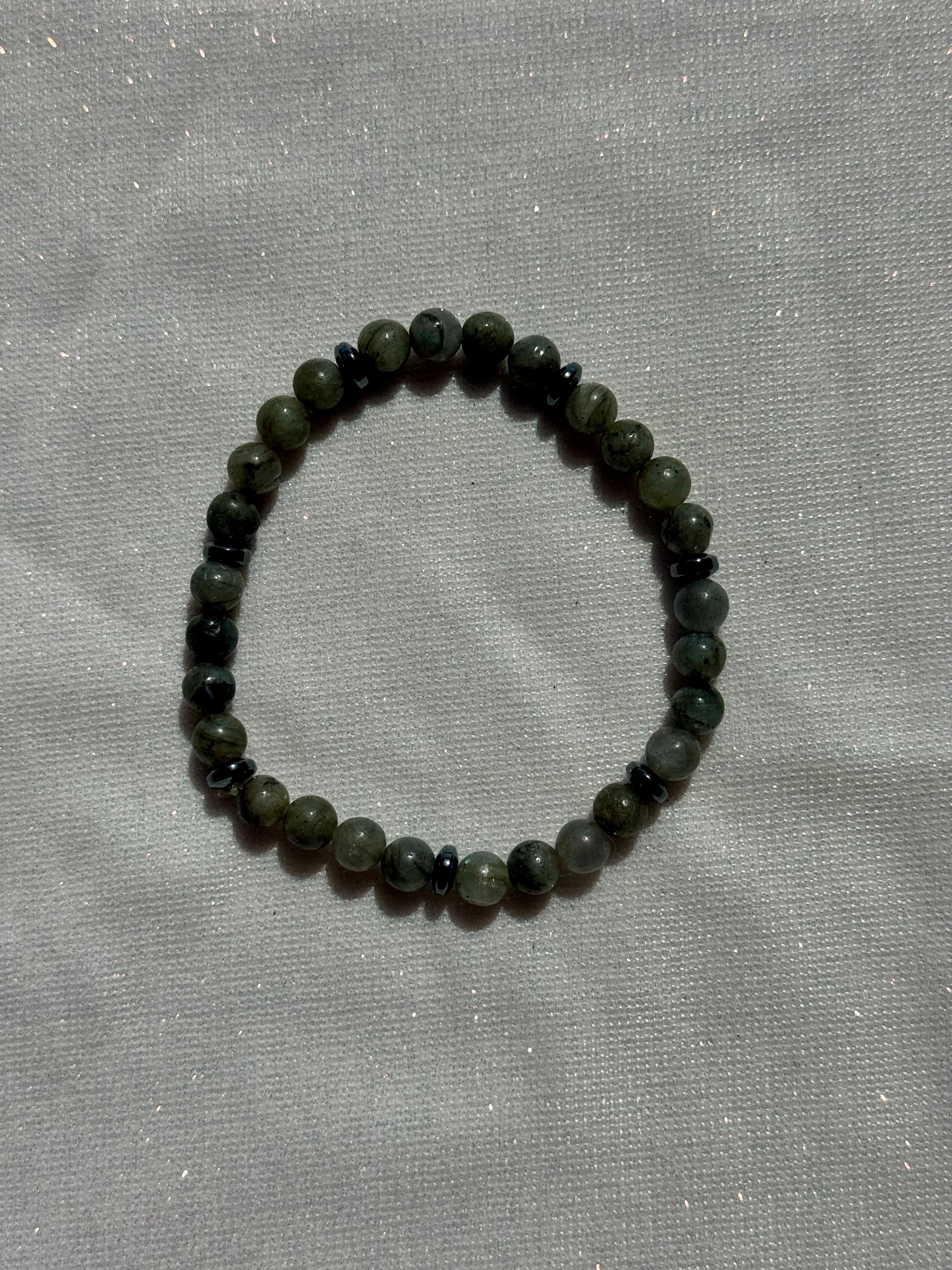 labradorite and hematite bracelet