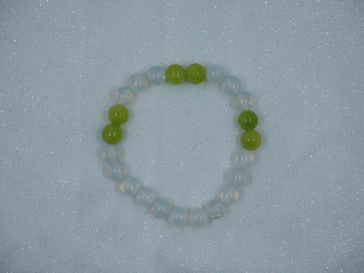 peridot and opalite bracelet