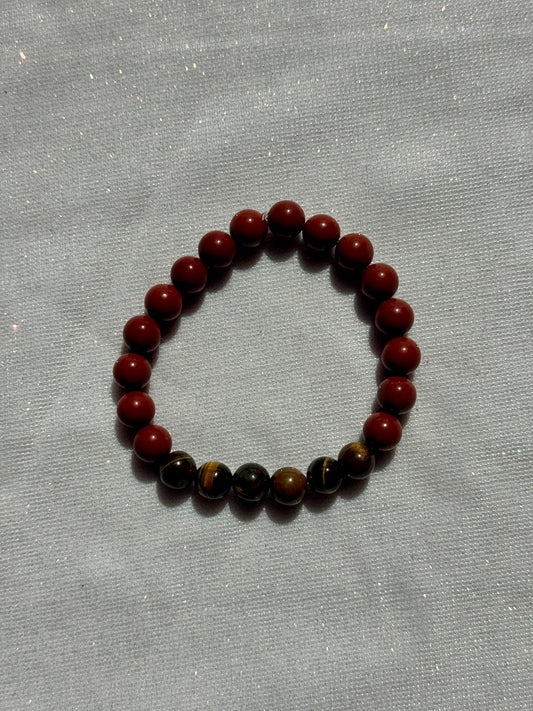 tigers eye and red jasper bracelet