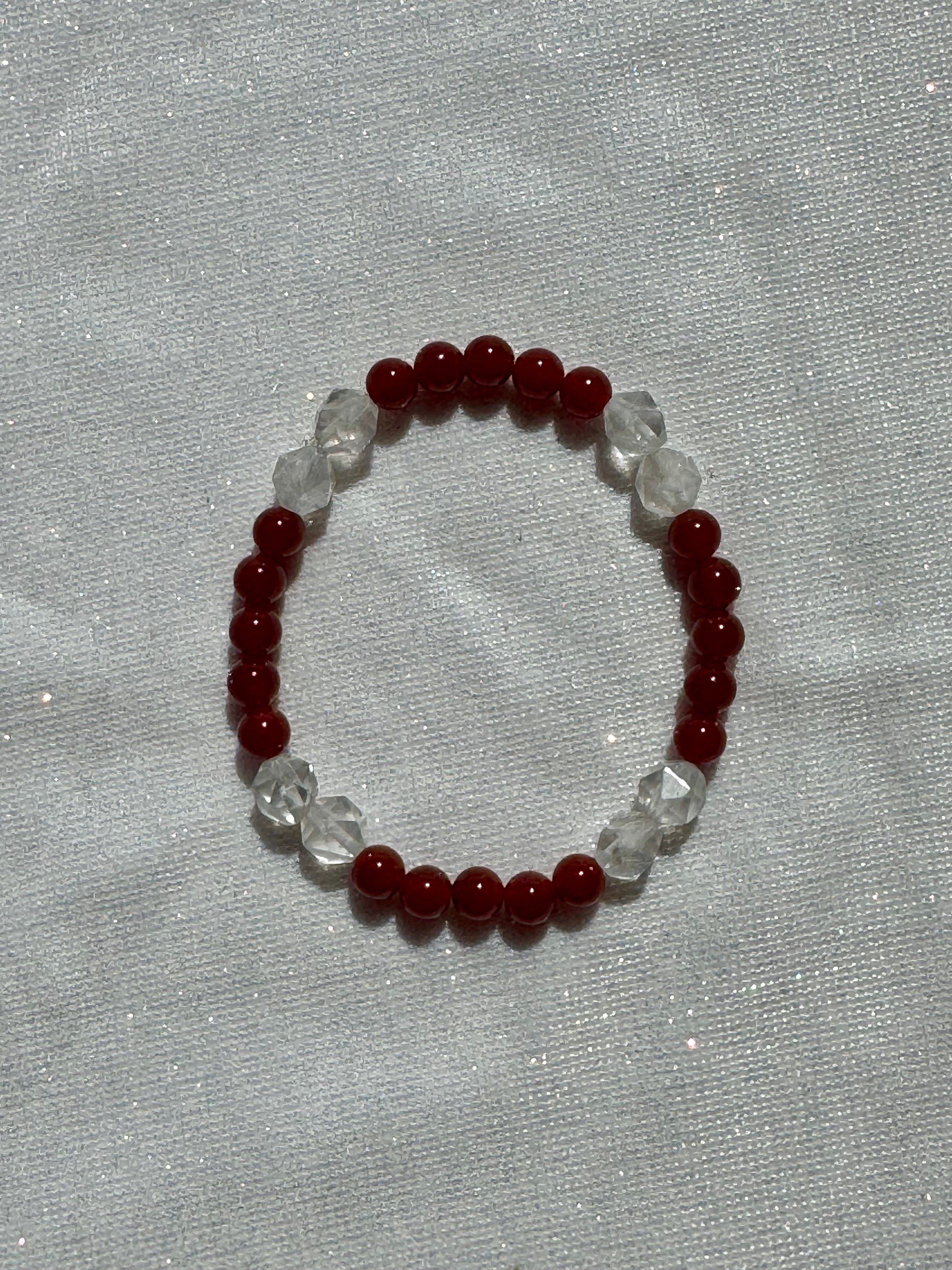 carnelian and rose quartz bracelet
