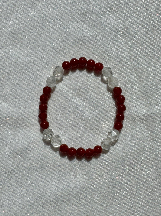 carnelian and rose quartz bracelet