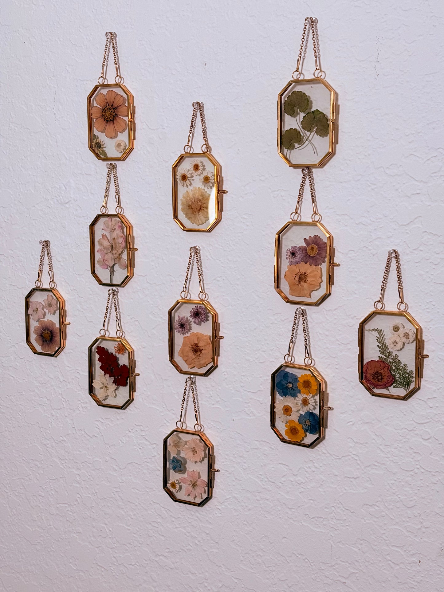 mini gold pressed flower frames