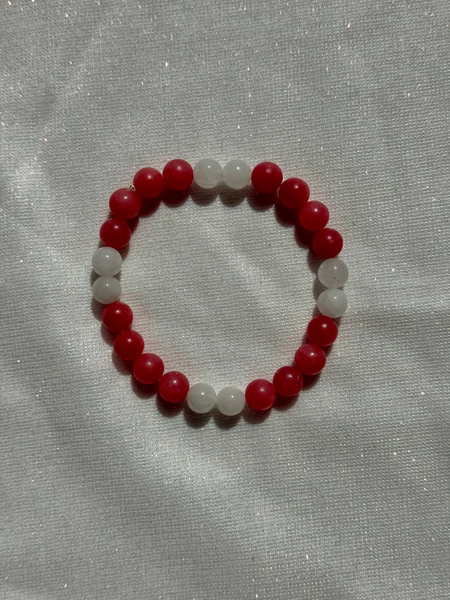 rhodochrosite and clear quartz bracelet