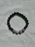 lepidolite and hematite bracelet