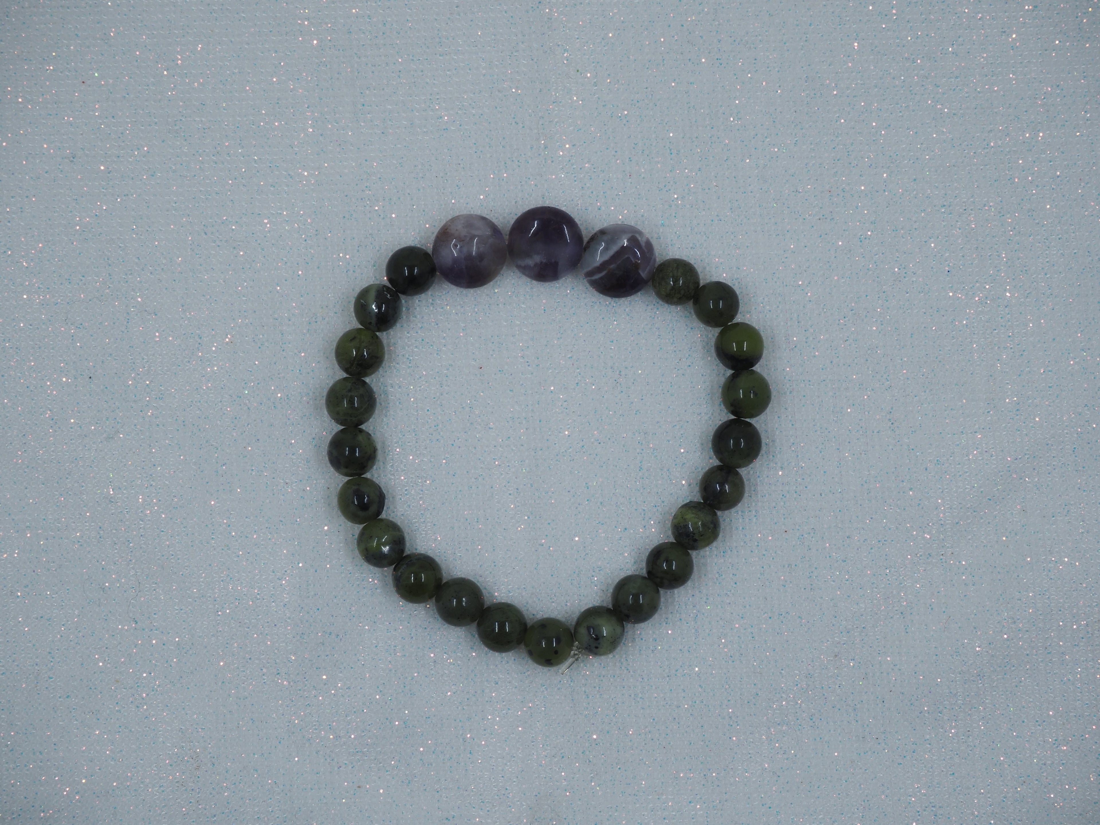 serpentine & amethyst bracelet