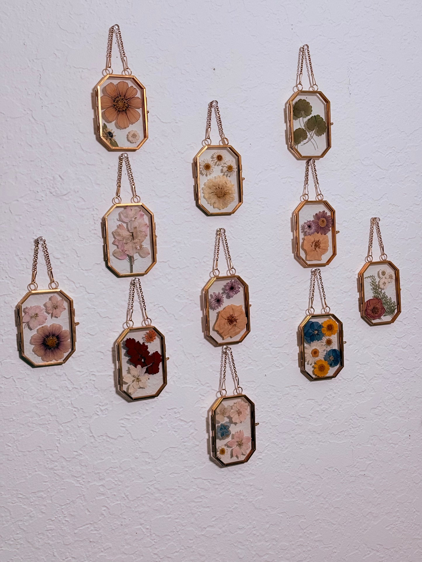 mini gold pressed flower frames