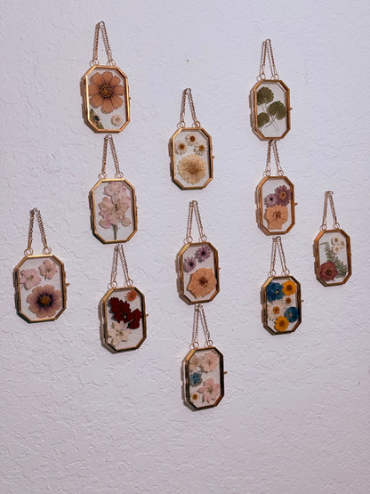 mini gold pressed flower frames