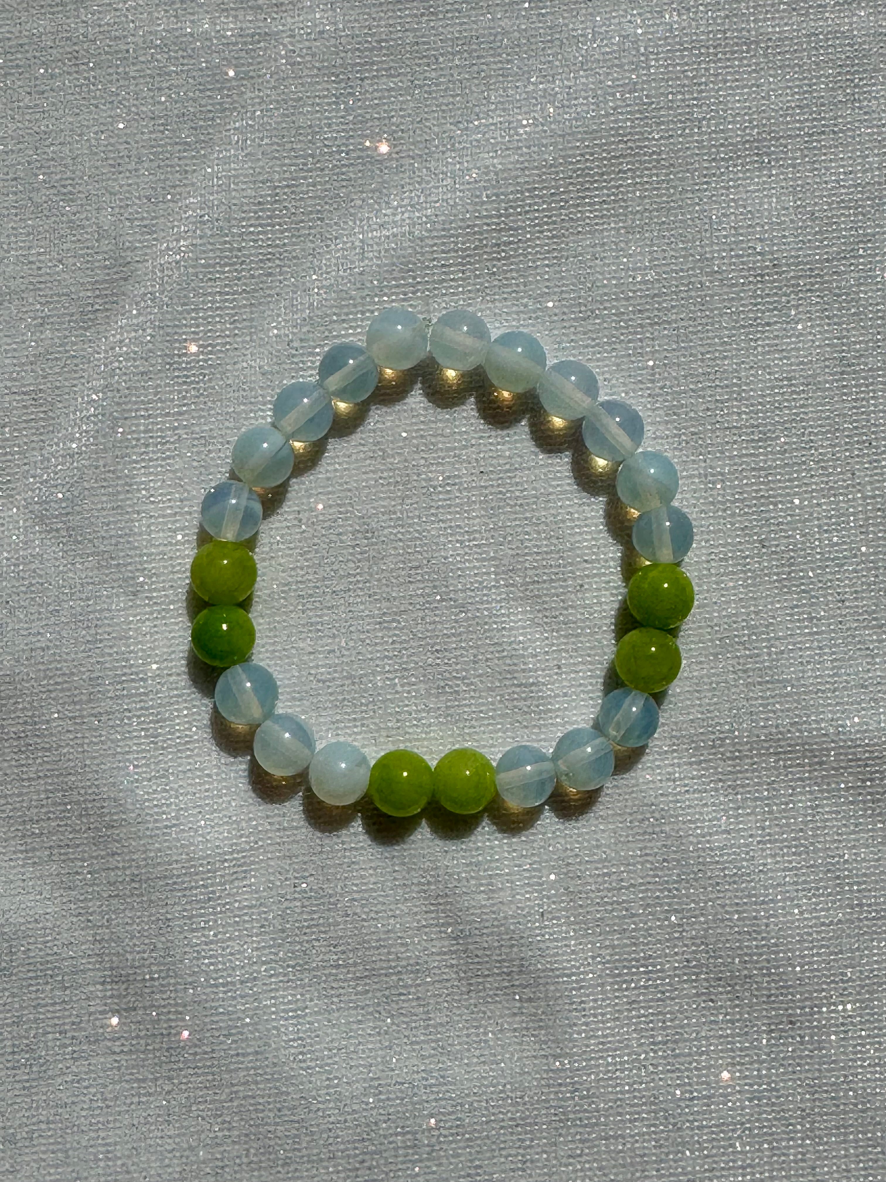 peridot and opalite bracelet